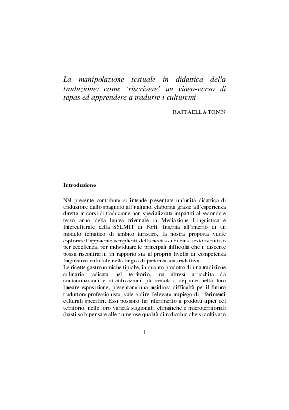 (PDF) La manipolazione testuale in didattica