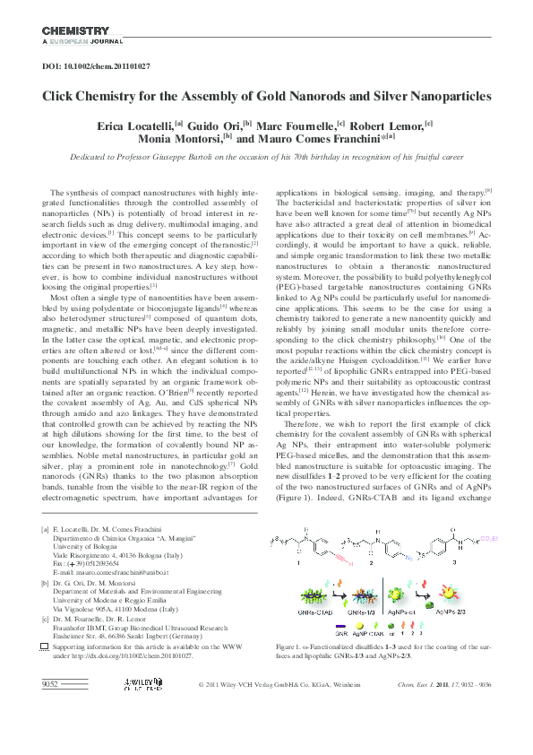 (PDF) Click Chemistry for the Assembly of Gold Nanorods and Silver ...