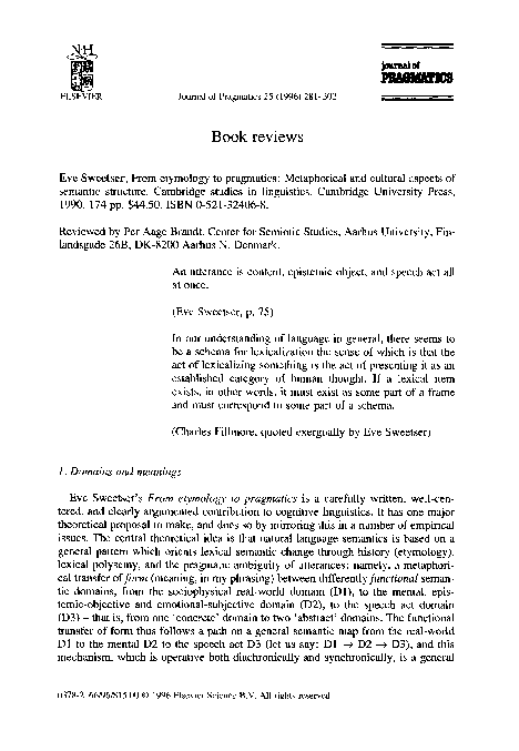 (PDF) From etymology to pragmatics: Metaphorical and cultural aspects ...