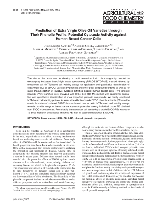 (PDF) Prediction of Extra Virgin Olive Oil Varieties through Their ...