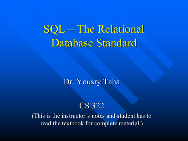 (PDF) SQL – The Relational Database Standard