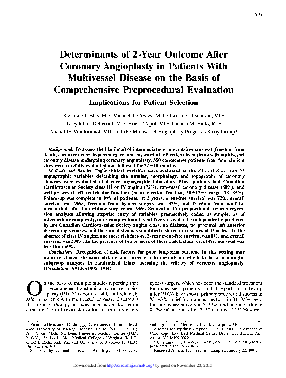 (PDF) Determinants of 2-year outcome after coronary angioplasty in ...