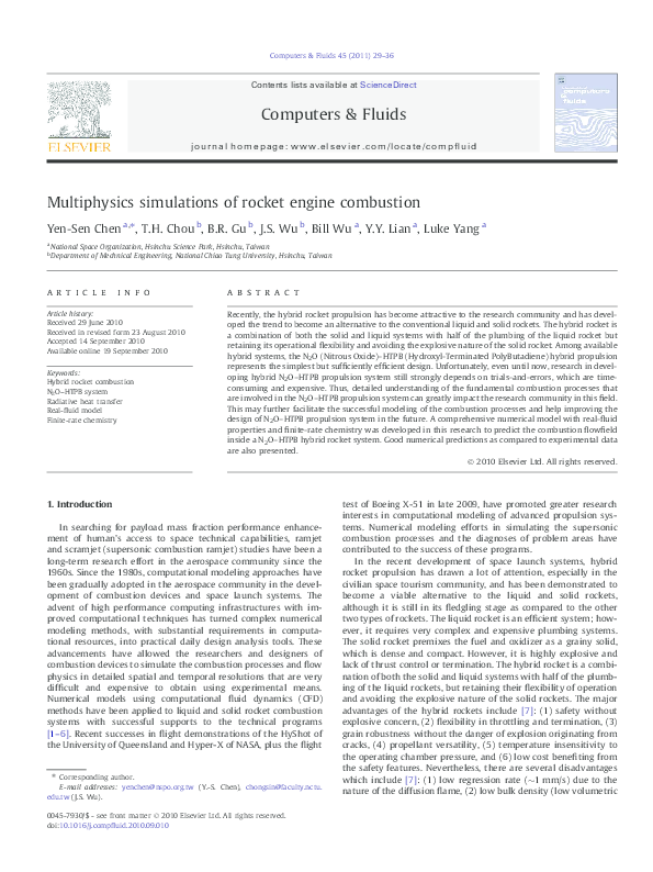 (PDF) Multiphysics simulations of rocket engine combustion