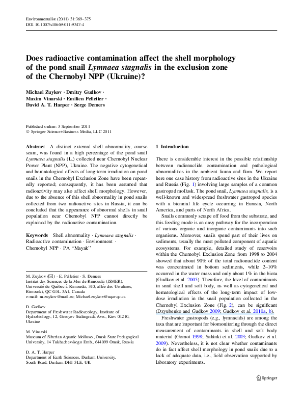 (PDF) Does radioactive contamination affect the shell morphology of the ...