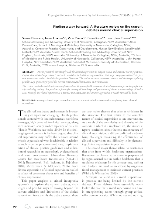 Clinical supervision literature review picture