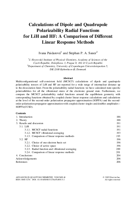 (PDF) Calculations of dipole and quadrupole polarizability radial ...