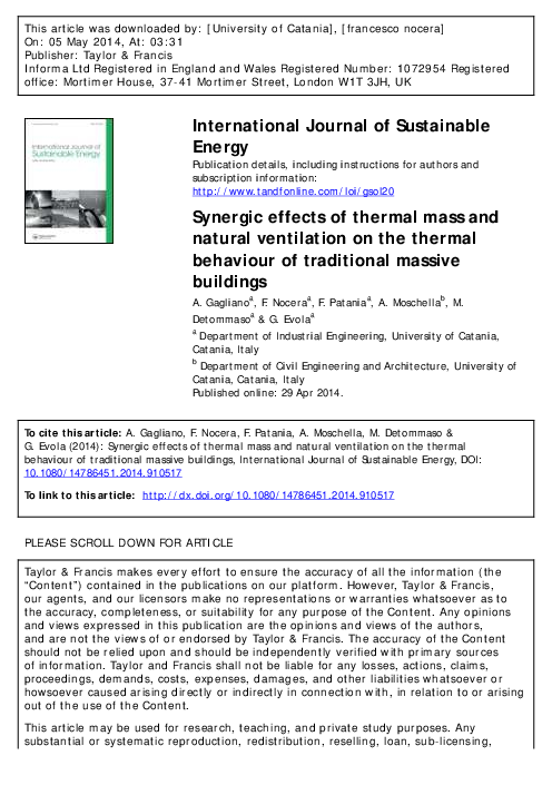 (PDF) Synergic effects of thermal mass and natural ventilation on the ...