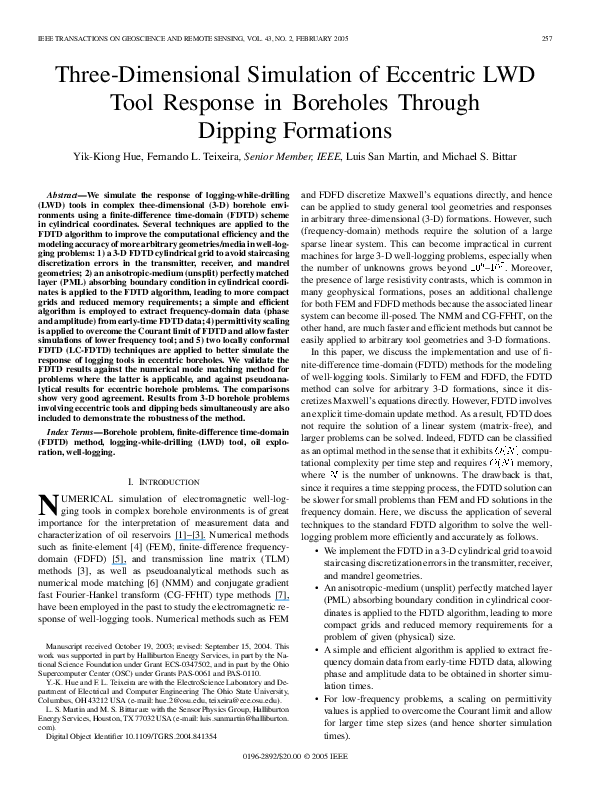(PDF) Three-dimensional simulation of eccentric LWD tool response in ...