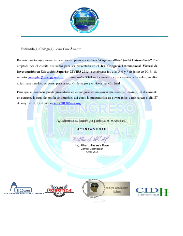 Pdf Modelo De Responsabilidad Social Universitaria