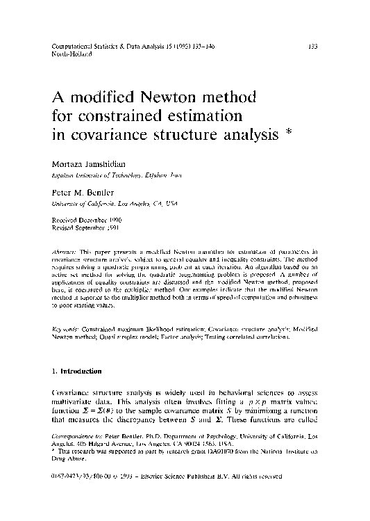 (PDF) A modified Newton method for constrained estimation in covariance ...