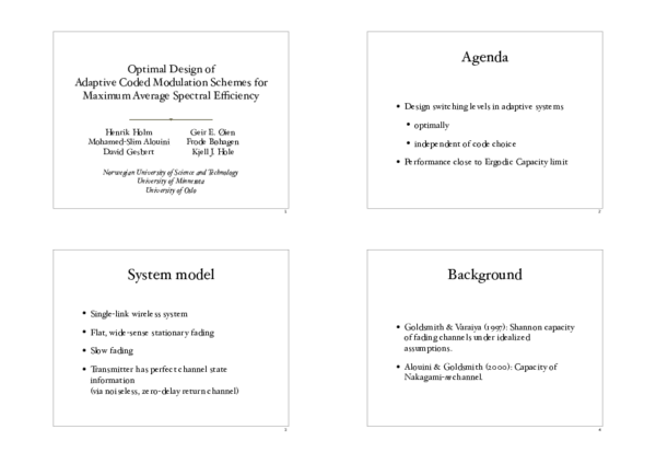 (PDF) Optimal design of adaptive coded modulation schemes for maximum ...