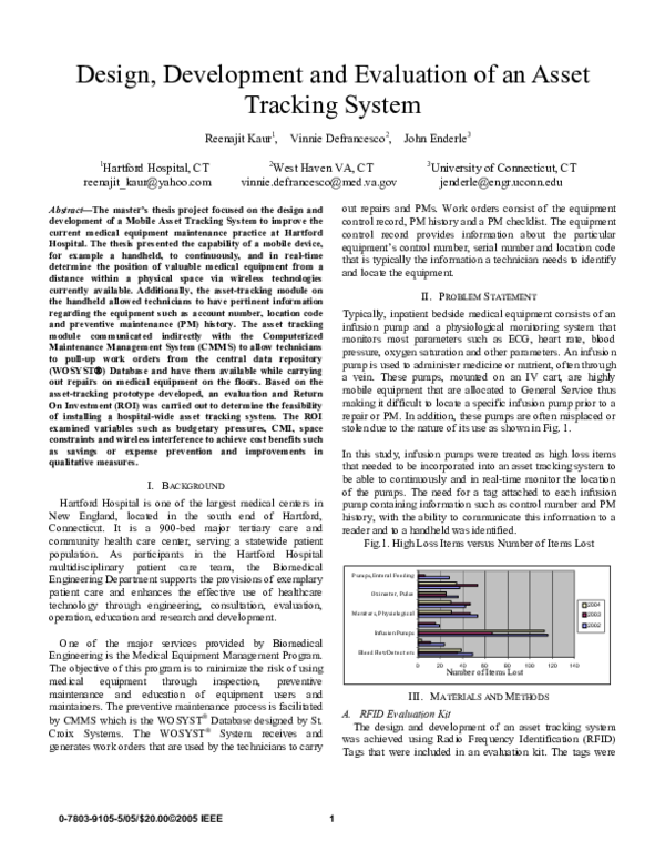 (PDF) Design, development and evaluation of an asset tracking system