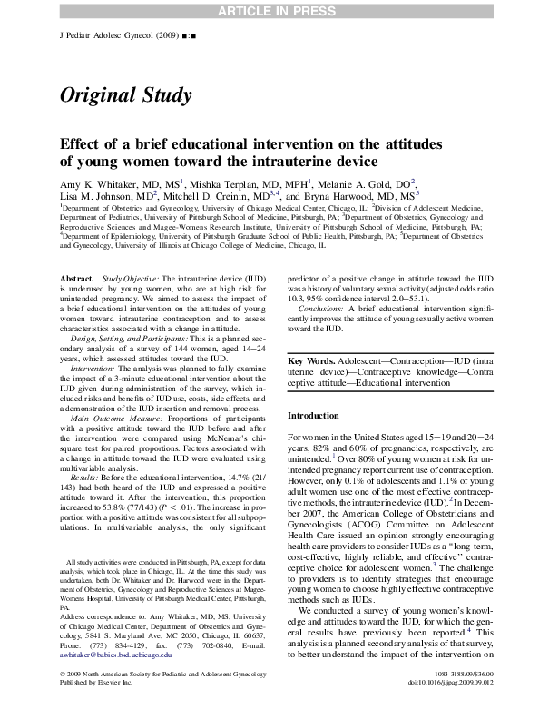 (PDF) Effect of a brief educational intervention on the attitudes of ...