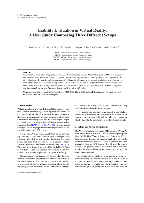 (PDF) Usability Evaluation in Virtual Reality: A User Study Comparing ...