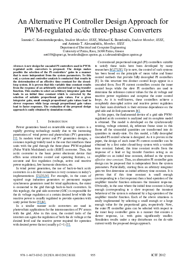 (PDF) An alternative PI controller design approach for PWM-regulated ac ...