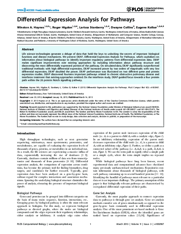 (PDF) Differential Expression Analysis for Pathways
