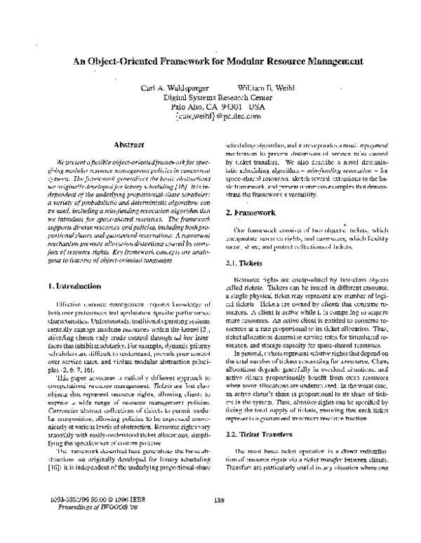 (PDF) An object-oriented framework for modular resource management