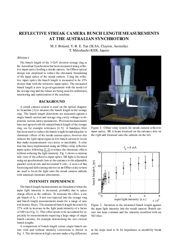 (PDF) Reflective Streak Camera Bunch Length Measurements at the ...