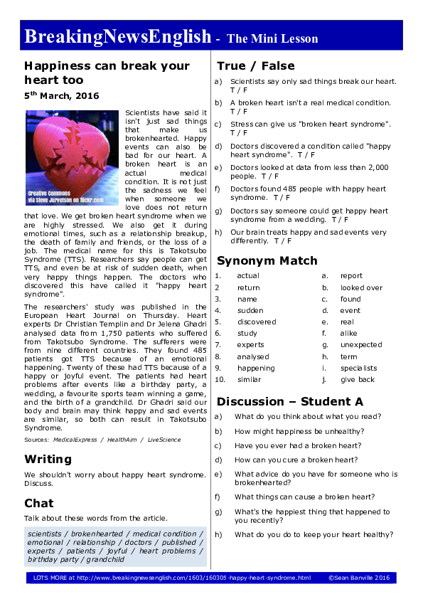 BreakingNewsEnglish -The Mini Lesson