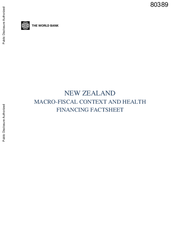 (PDF) New Zealand Macrofiscal context and health financing factsheet