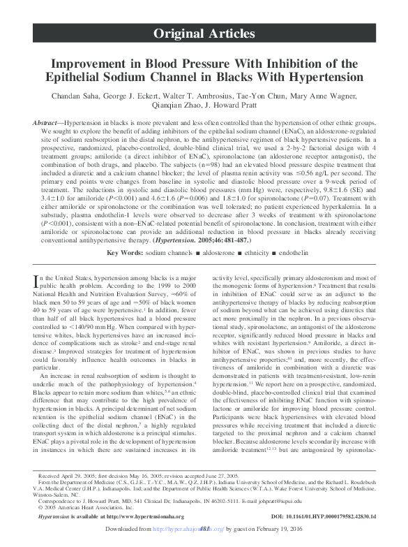 (PDF) Improvement in Blood Pressure With Inhibition of the Epithelial ...