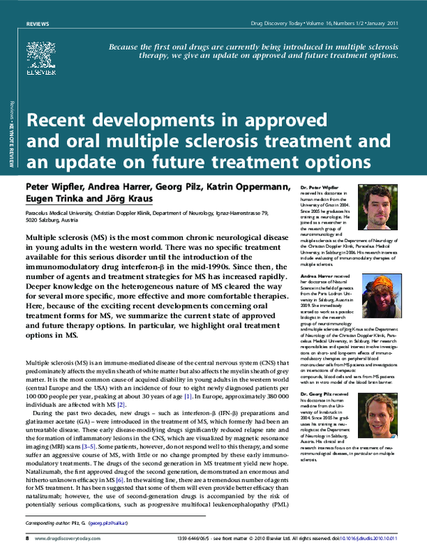 (PDF) Recent developments in approved and oral multiple sclerosis ...