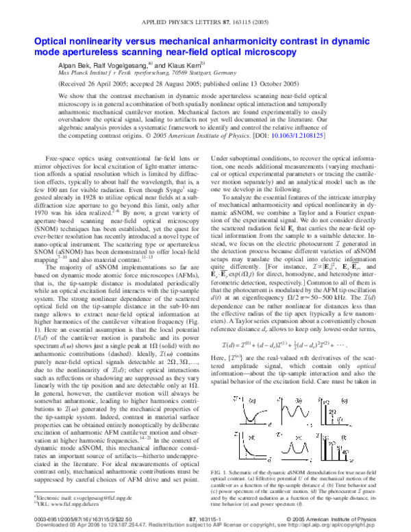 (PDF) Optical nonlinearity versus mechanical anharmonicity contrast in ...