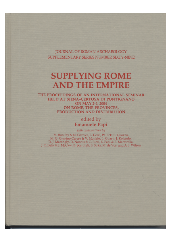 (PDF) Supplying Rome and the empire. Journal of Roman Archaeology ...