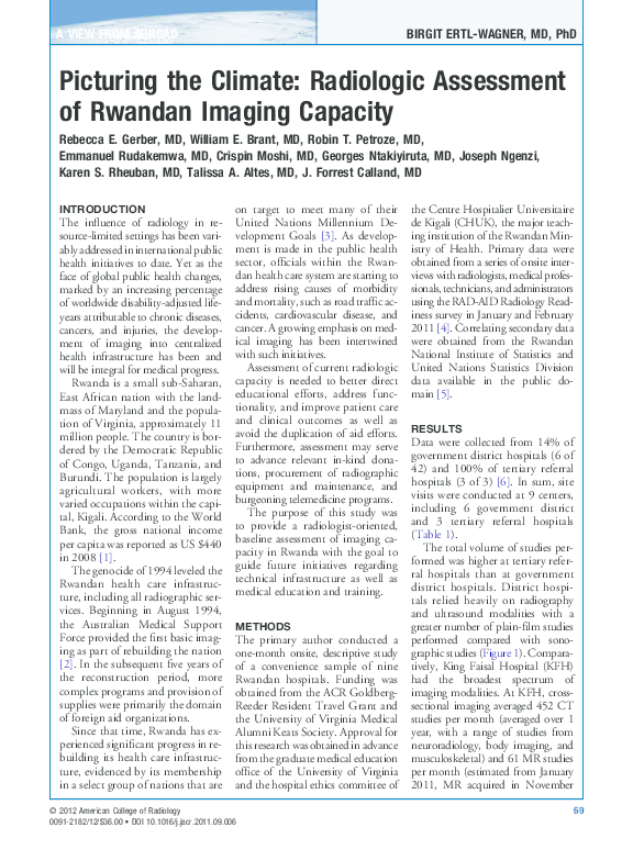 (PDF) Picturing the Climate: Radiologic Assessment of Rwandan Imaging ...