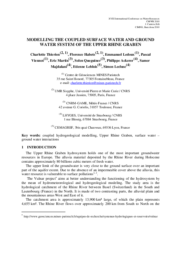 (PDF) Modelling the coupled surface water and groundwater system of the ...