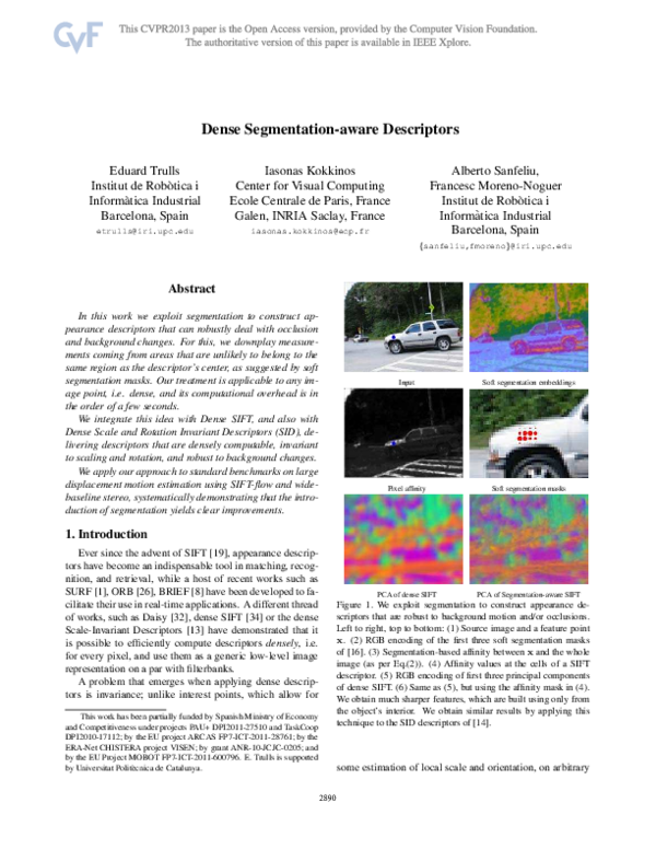 (PDF) Dense Segmentation-Aware Descriptors