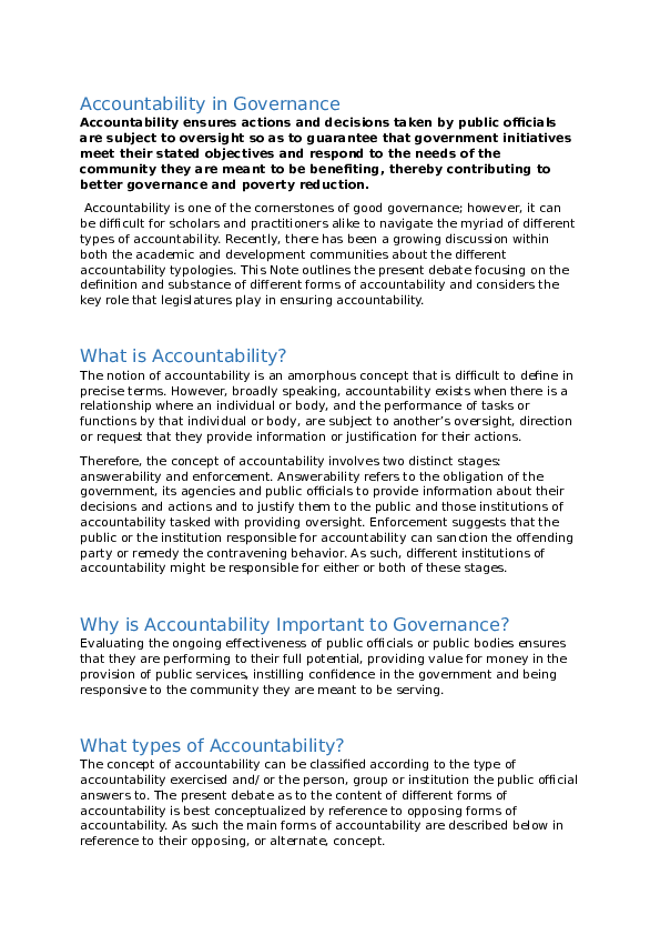 (DOC) Accountability in Governance