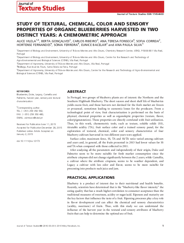 (PDF) Study of textural, chemical, colour and sensory properties of ...