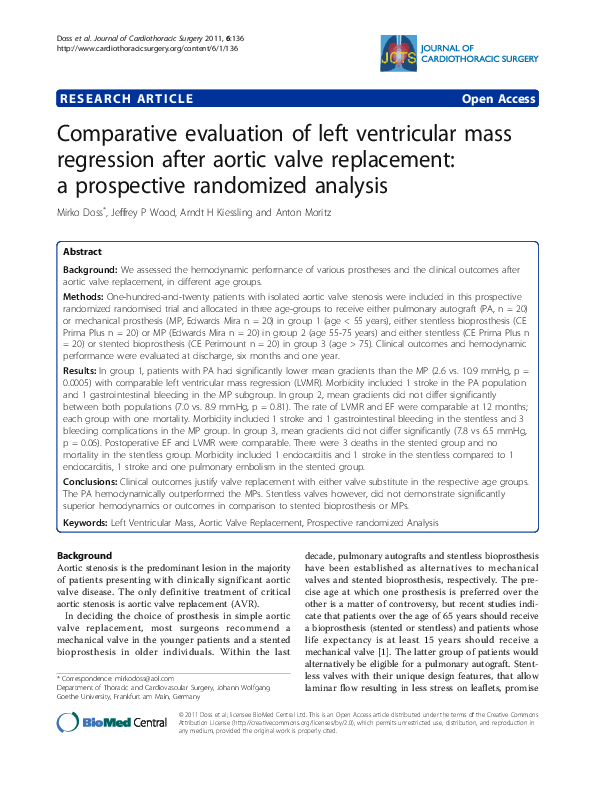 (PDF) Comparative evaluation of left ventricular mass regression after ...