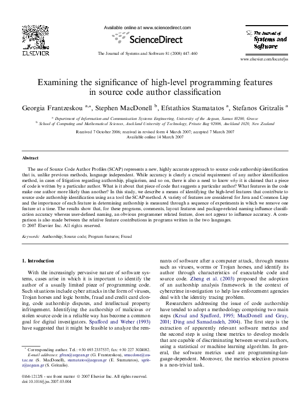 (PDF) Examining the significance of high-level programming features in ...