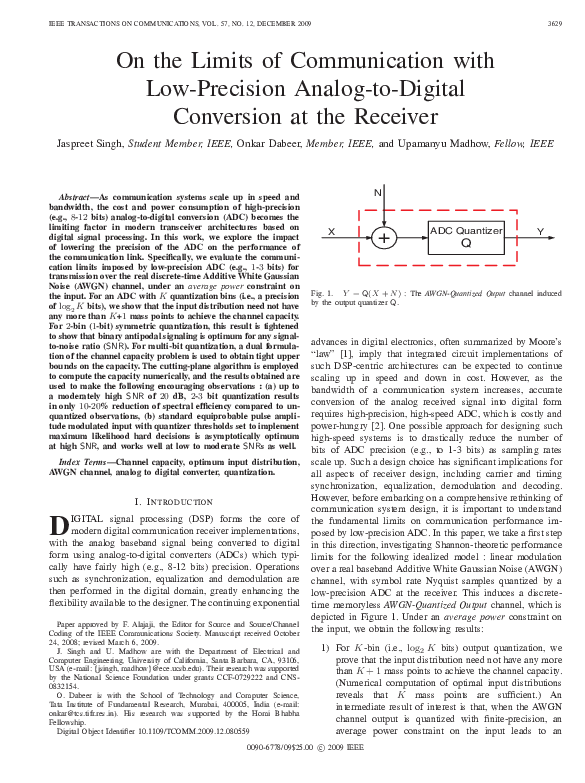 (PDF) On the limits of communication with lowprecision analogto