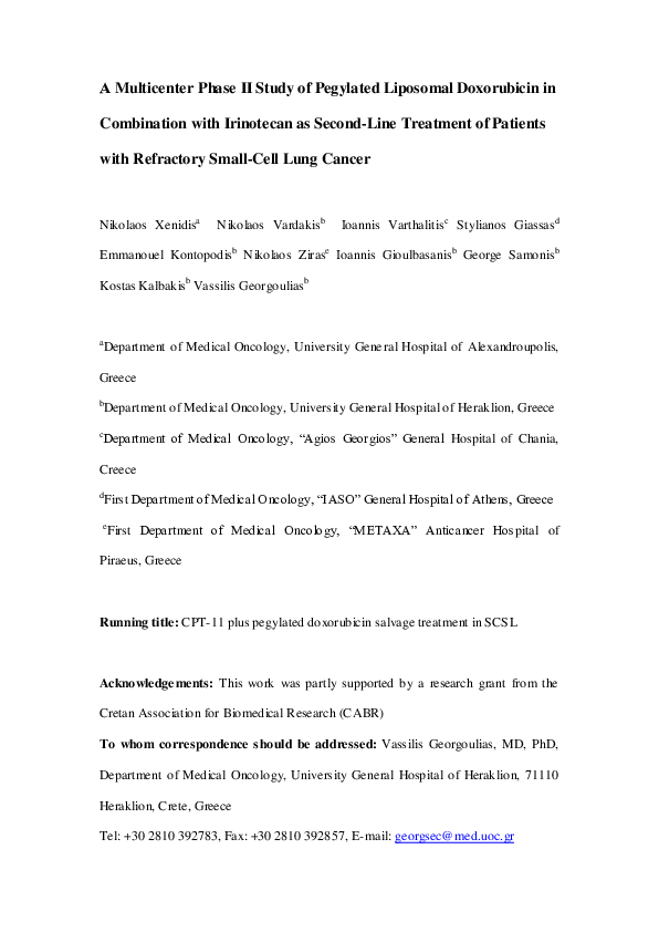 (PDF) Α multicenter phase II study of pegylated liposomal doxorubicin ...