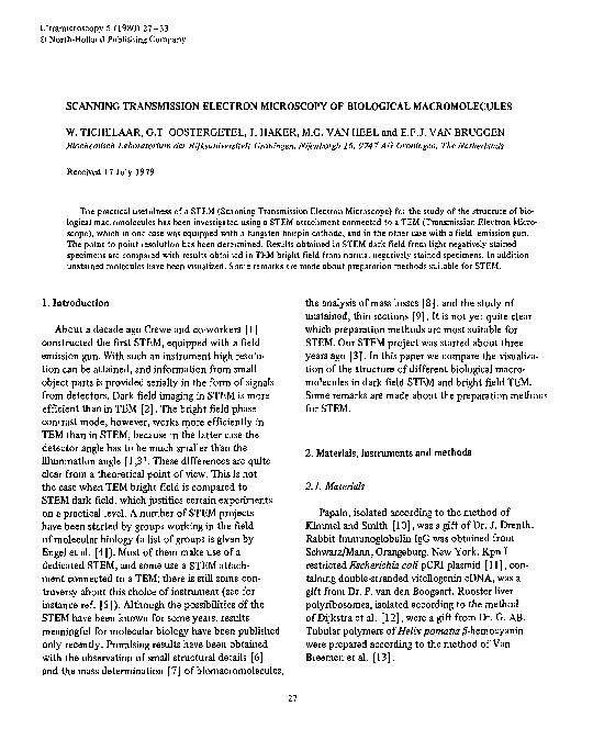 (PDF) Scanning transmission electron microscopy of biological ...