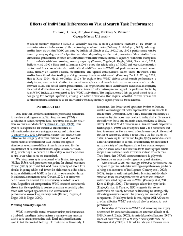 (PDF) Effects of individual differences on visual search task performance