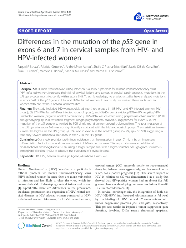 (PDF) Differences in the mutation of the p53 gene in exons 6 and 7 in ...