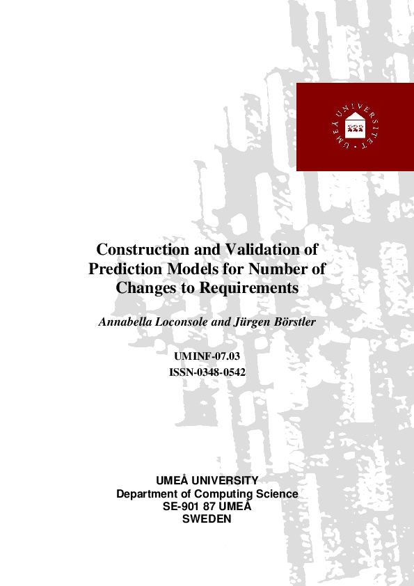 (PDF) Construction and Validation of Prediction Models for Number of ...