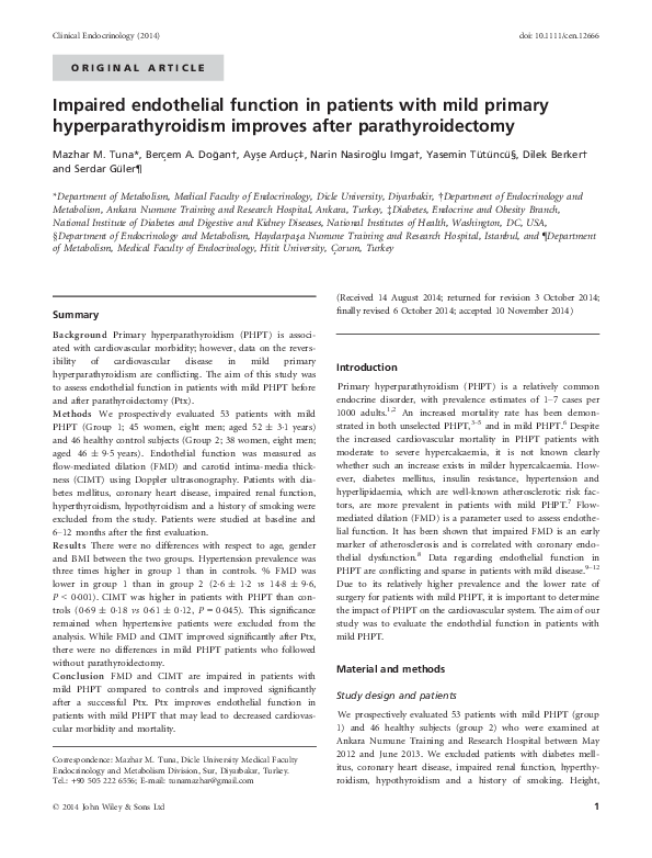 (PDF) Impaired endothelial function in patients with rapidly stabilized ...