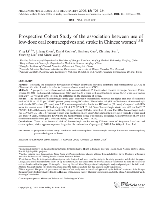 (PDF) Prospective cohort study of the association between use of low