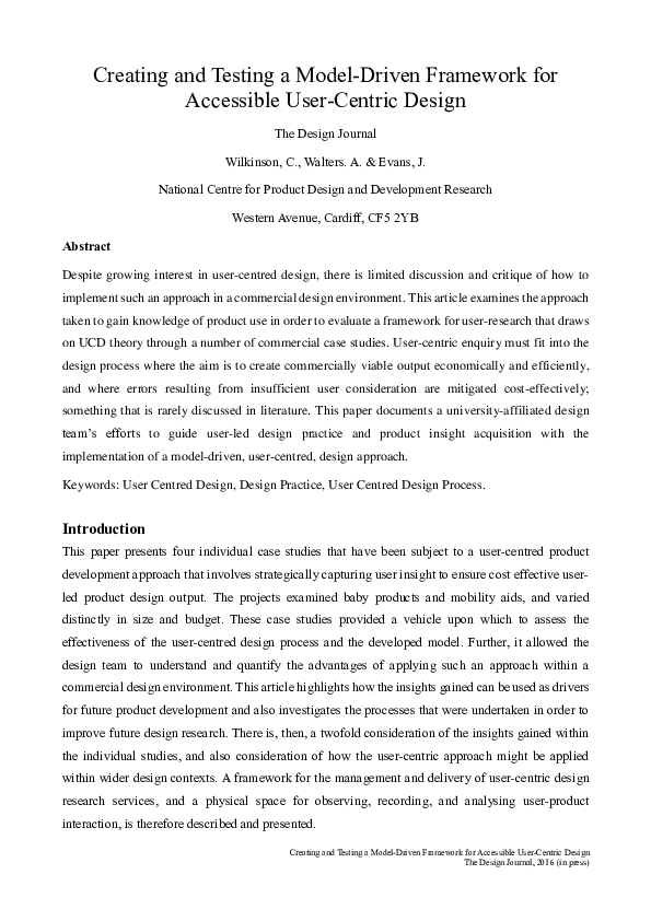 (PDF) Creating and Testing a Model-Driven Framework for Accessible User ...