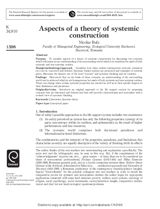 Aspects of a theory of systemic construction