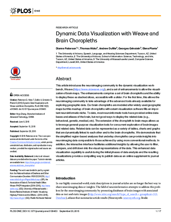 (PDF) Dynamic Data Visualization with Weave and Brain Choropleths