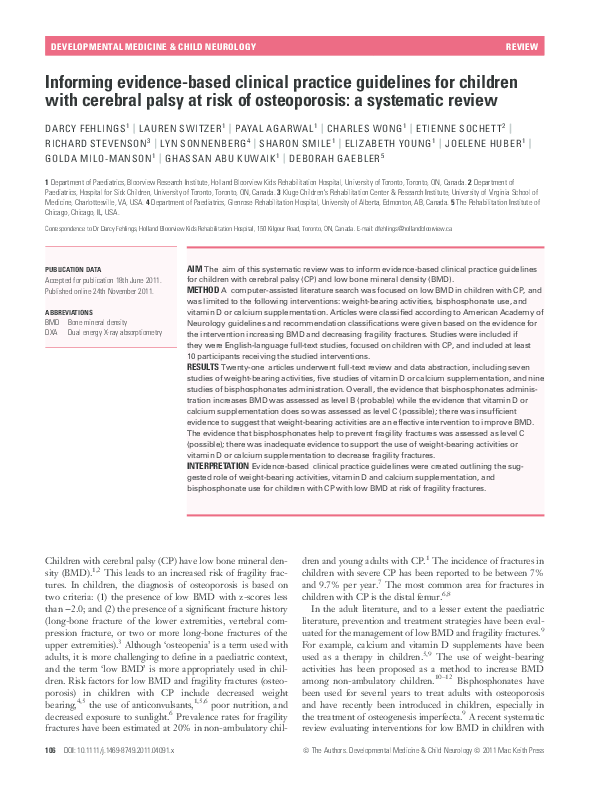 (PDF) Informing evidence-based clinical practice guidelines for ...