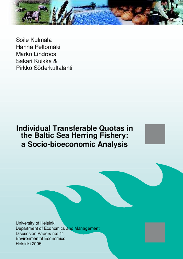 (PDF) Individual transferable quotas in the Baltic Sea herring fishery