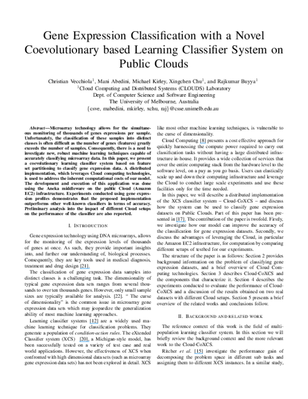 (PDF) Gene Expression Classification with a novel coevolutionary based ...