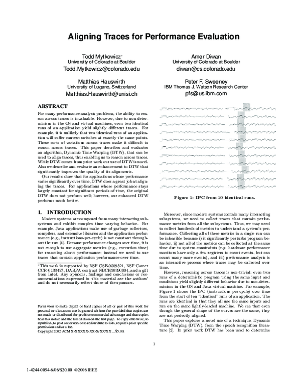 (PDF) Aligning traces for performance evaluation